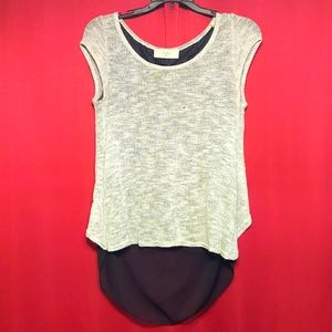 Silver and black top